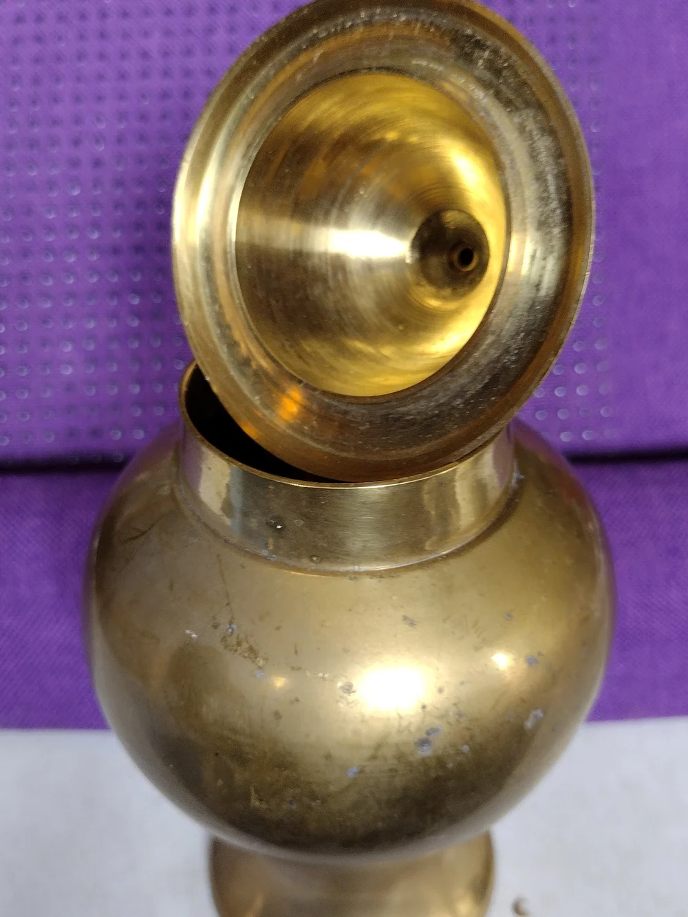 Brass Decorative Vase with Finial - Gold Finish